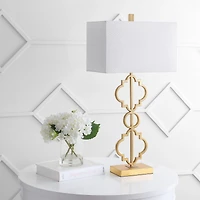 Selina Iron Ogee Trellis Modern Led Usb Table Lamp