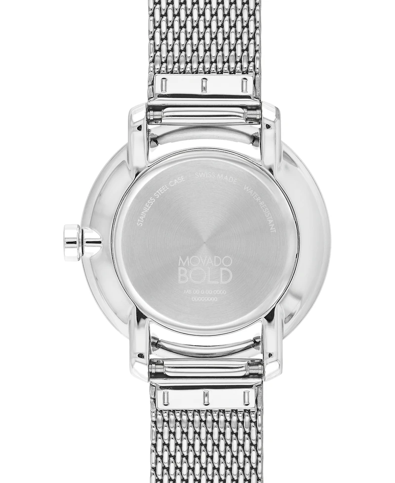 Movado Women's Swiss Bold Shimmer Stainless Steel Mesh Bracelet Watch 34mm