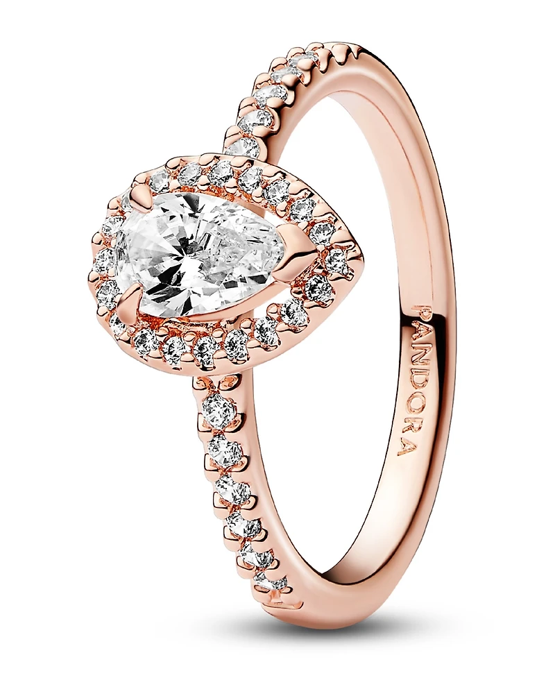 Pandora Cubic Zirconia Pear Halo Ring