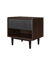 Manhattan Comfort Duane 20.23" Ribbed 1-Drawer Nightstand