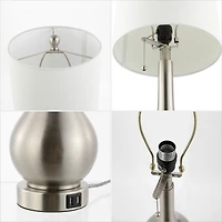 Tyler Modern Classic Gourd Iron Led Table Lamp with Dual Usb Charging Port (Set of 2)