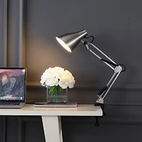 Jonathan Y Odile Classic Industrial Adjustable Articulated Clamp On Led Task Lamp