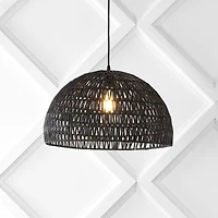 Campana Bohemian Modern Woven Rattan iron Led Pendant