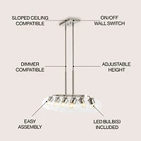 Julian Farmhouse Bohemian Iron/Glass Linear Led Pendant