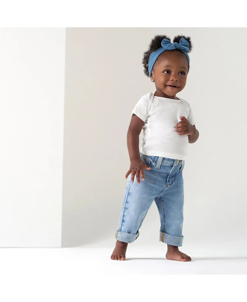 Gerber Baby Boys Neutral Straight Fit Jeans With Elastic Back