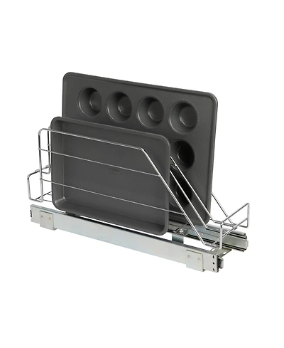 Household Essentials Glidez Plated Steel Pull-Out, Slide-Out Storage Organizer for Cookware and Bakeware