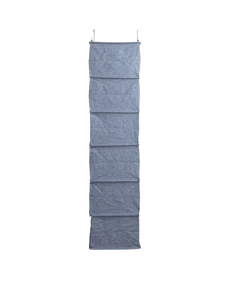 Household Essentials Hanging Closet Organizer with 6 Storage Shelves, Denim