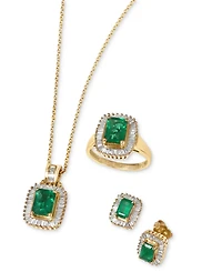 Effy Emerald (1-3/8 ct. t.w.) and Diamond (1/2 ct. t.w.) in 14k Gold