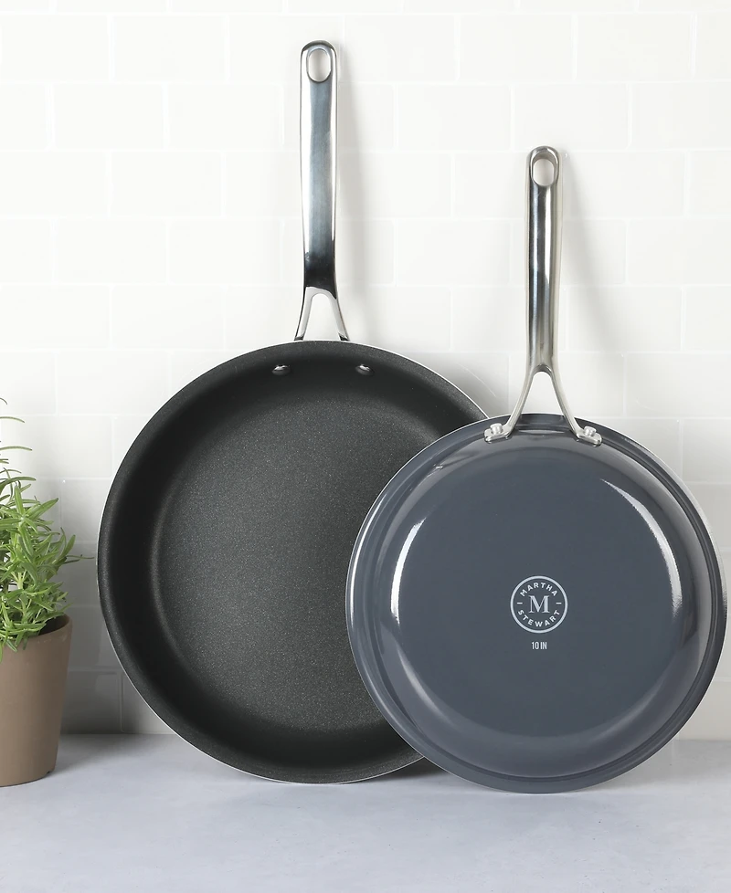 Martha Stewart Collection Lockton Aluminum 2 Piece Fry Pan Set
