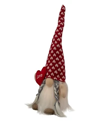 Northlight 13" Led Lighted Valentine's Day Girl Gnome with Love Heart