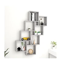 Wall Cube Shelf Concrete Gray 35.4"x5.9"x46.9" Engineered Wood