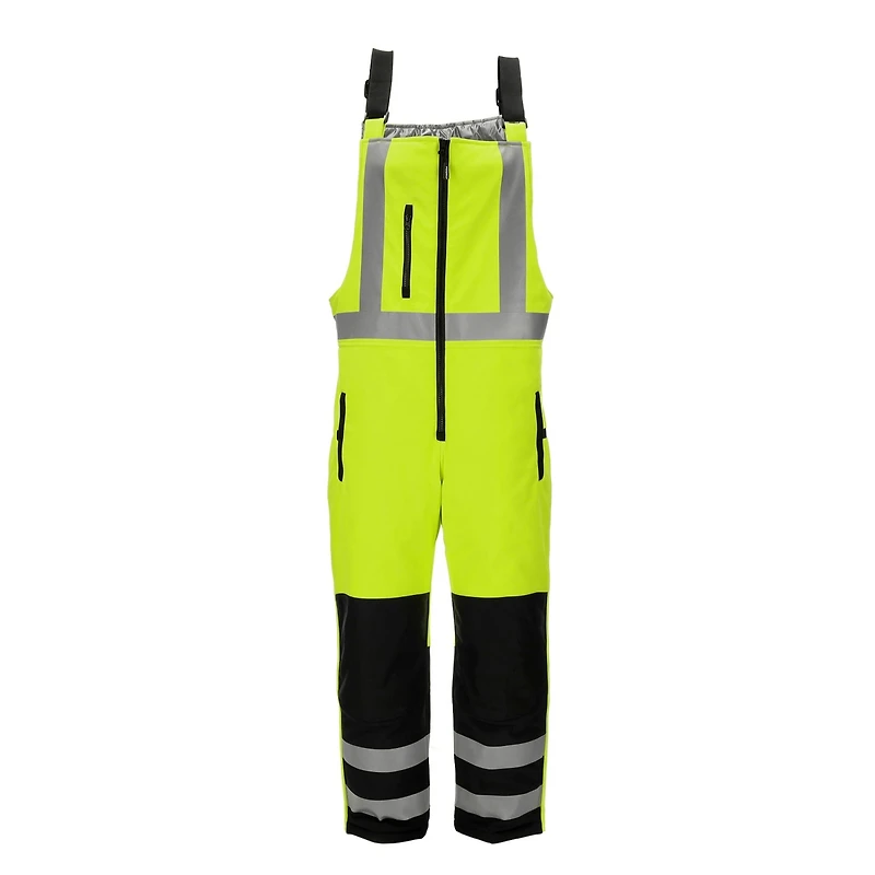 RefrigiWear Men's Hi Vis Insulated Softshell High-Bib Overalls, -20°F (-29°C)
