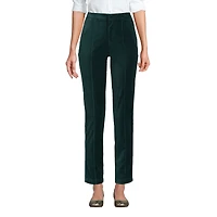Lands' End Women's Velvet High Rise Pin tuck Pencil Ankle Pants