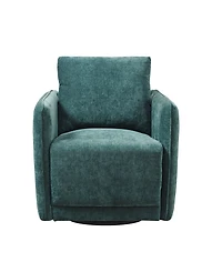 Madison Park 29.5" Kaley Wide Fabric Upholstered 360 Degree Swivel Chair