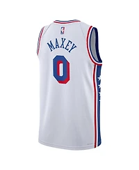 Men's and Women's Nike Tyrese Maxey White Philadelphia 76ers Swingman Jersey - Association Edition