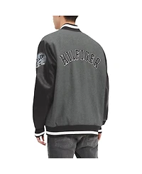 Men's Tommy Hilfiger Heather Gray, Black Las Vegas Raiders Gunner Full-Zip Varsity Jacket