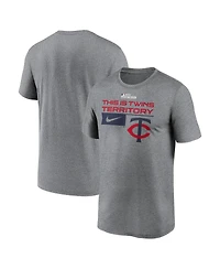 Men's Nike Heather Charcoal Minnesota Twins 2023 Postseason Legend Performance T-shirt