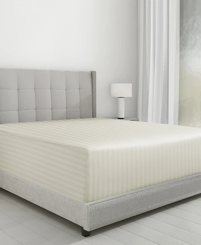 Striped 500 Thread Count Fitted Sheet Only, 100% Cotton Sateen, Fully Elasticized with Deep Pockets by California Design Den