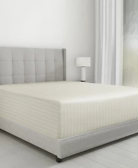 Striped 500 Thread Count Fitted Sheet Only, 100% Cotton Sateen, Fully Elasticized with Deep Pockets by California Design Den