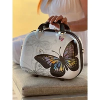 World Traveler Butterfly 13-Inch Cosmetic Beauty Case Shoulder Tote