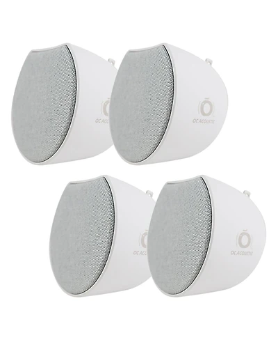 Oc Acoustic Newport Plug-in Outlet Speaker with Bluetooth 5.1 and Built-in Usb Type-a Charging Port - Set of 4