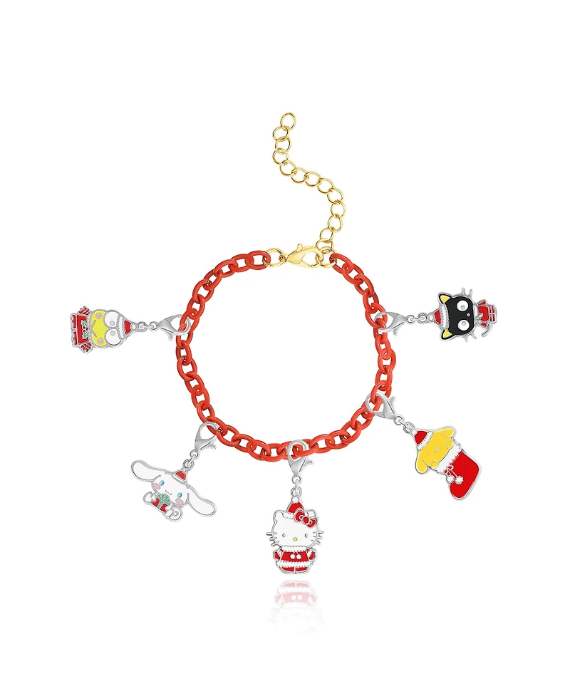 Sanrio Hello Kitty Necklace and Bracelet with 12 Sanrio Charms Customizable Advent Set - Officially Licensed