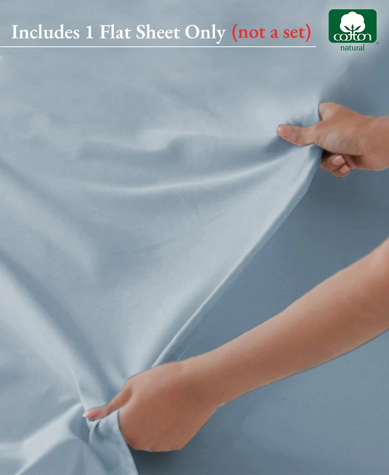 Luxury Flat Sheet Only - 600 Thread Count 100% Cotton Sateen Soft
