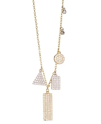Adornia 14k Gold-Plated Multi Shape Crystal Necklace, 16" + 2" extender