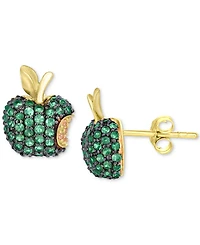 Tsavorite (2 ct. t.w.) and Yellow Sapphire (1/4 ct. t.w..) Apple Earrings in 14K Gold