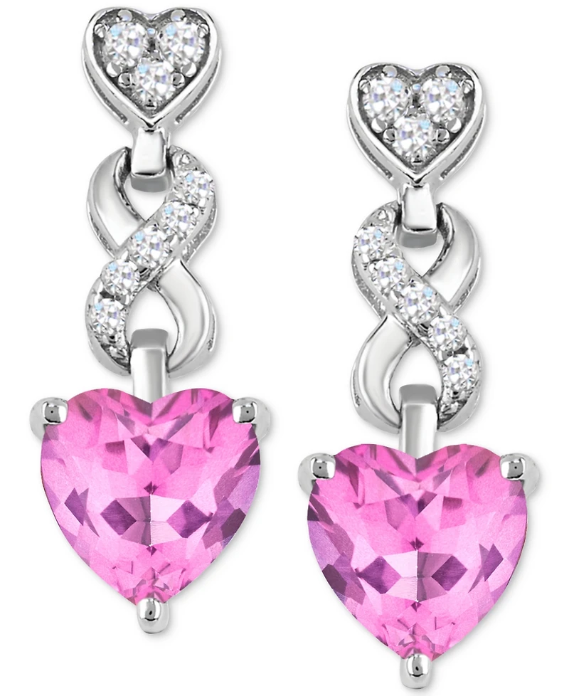 Women's Heart infinity Earrings Sterling Silver