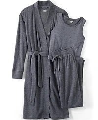 Lands' End Women's Cozy 3 Piece Pajama Set