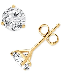 Diamond Three Prong Stud Earrings (1 ct. t.w.) 14k White Gold
