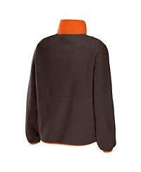 Women's Wear by Erin Andrews Brown Cleveland Browns Polar Fleece Raglan Full-Snap Jacket