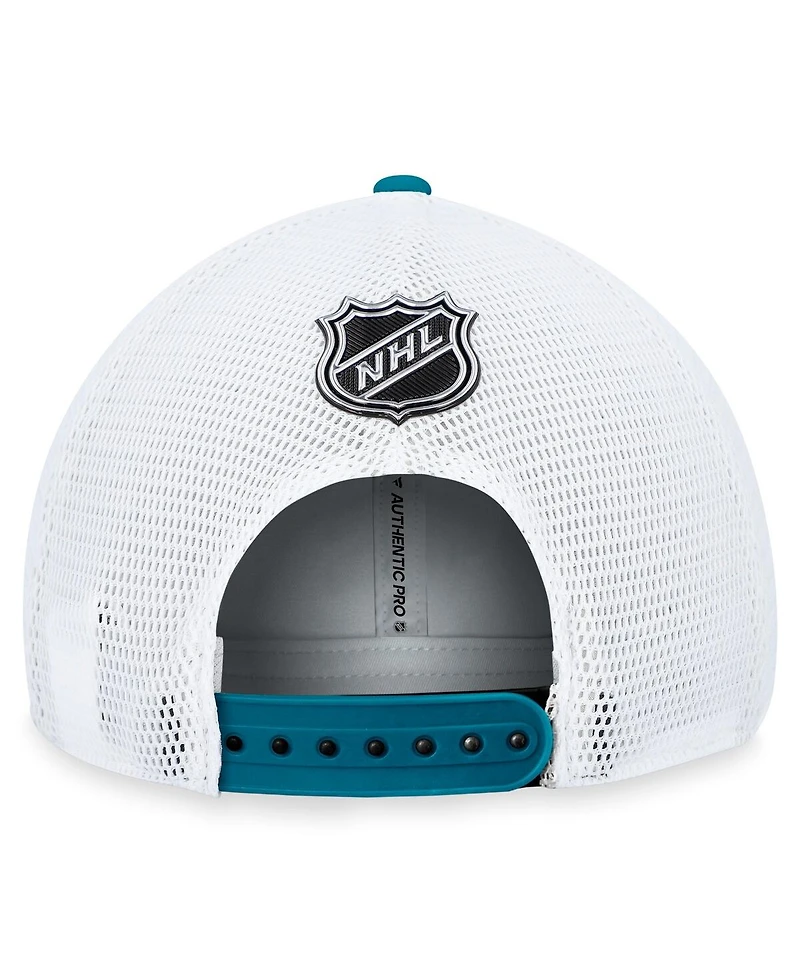 Men's Fanatics Black San Jose Sharks Authentic Pro Rink Trucker Adjustable Hat