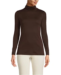 Lands' End Women's Supima Cotton Fitted Long Sleeve Turtleneck