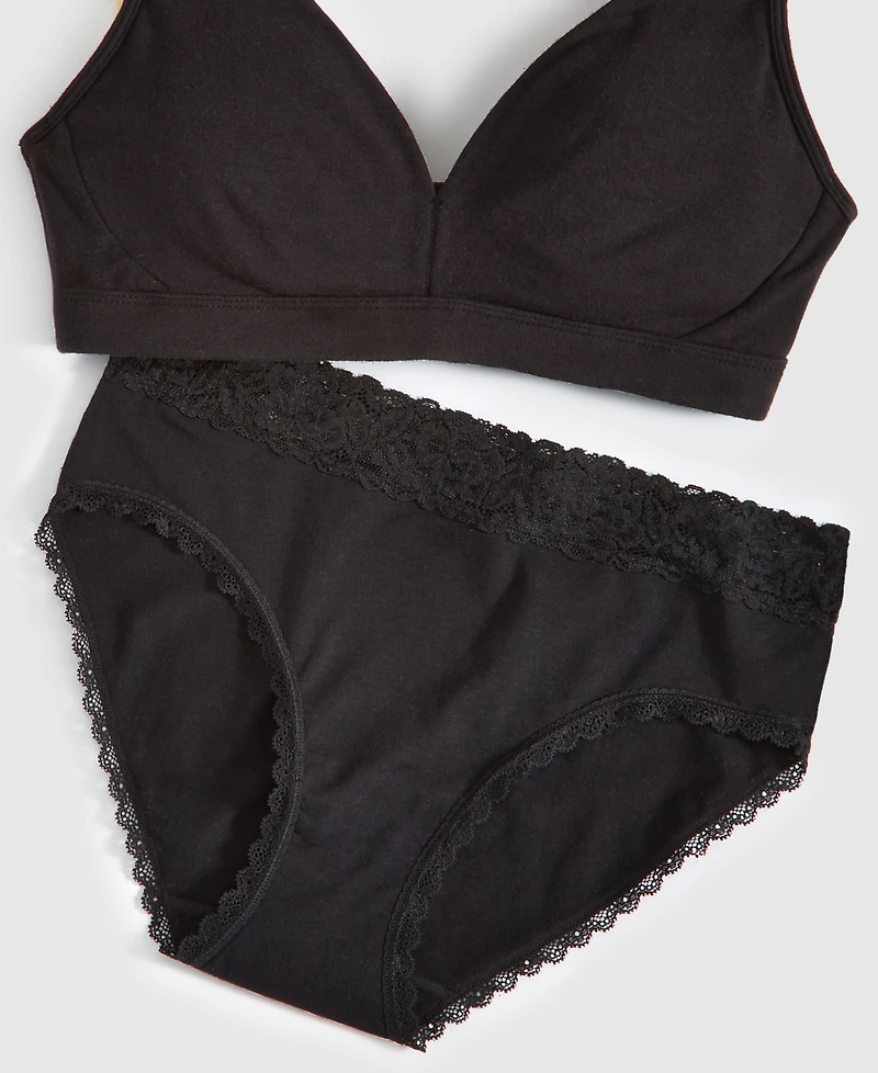 State of Day Women's Cotton Blend Lace-Trim Hipster Underwear, Created for Macy's