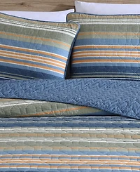 Closeout! Eddie Bauer Yakima Valley Stripe Reversible 3-Pc. Quilt Set, King