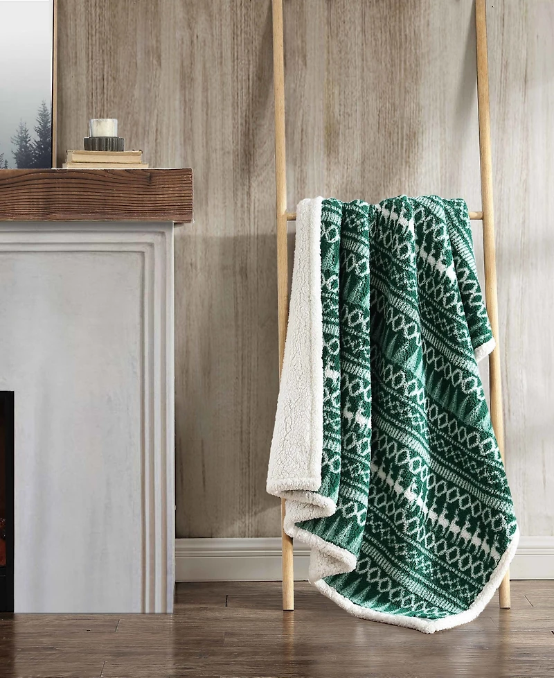 Eddie Bauer Faux Shearling Reversible Throw