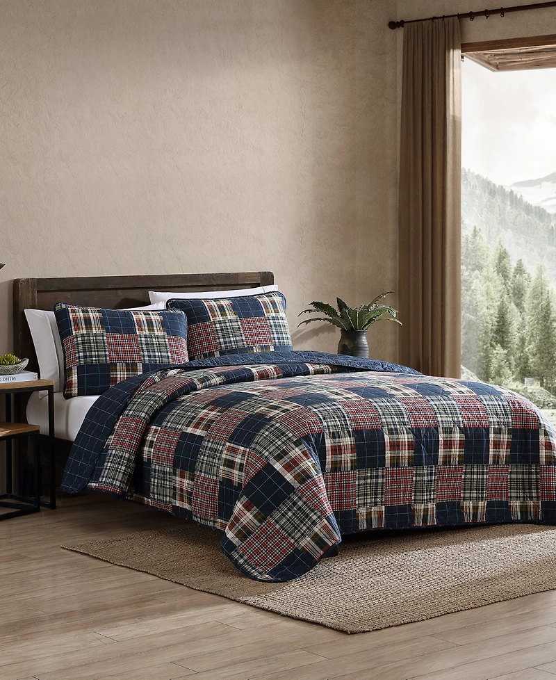 Eddie Bauer Madrona Plaid Reversible -Piece Quilt Set