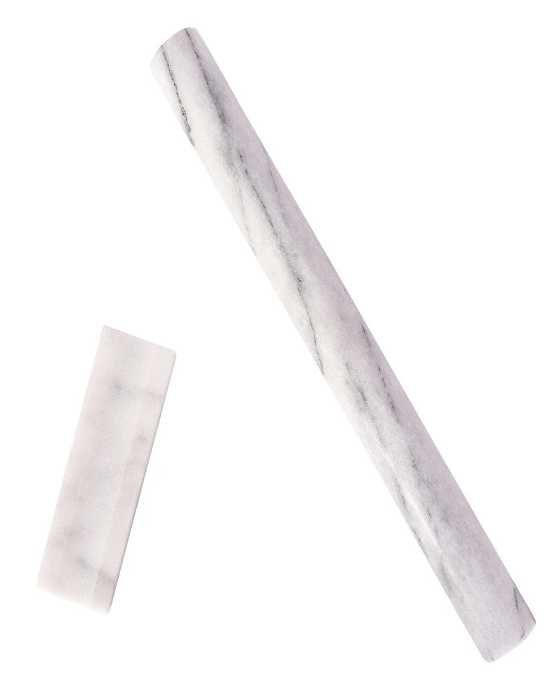 Artifacts Trading Company 12" Straight Marble Rolling Pin with Stand, 11" x 1"