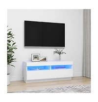 Tv Stand with Led Lights White 39.4"x13.8"x15.7"