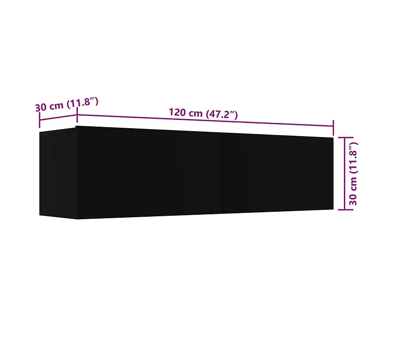 Tv Stand Black 47.2"x11.8"x11.8" Engineered Wood