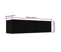 Tv Stand Black 47.2"x11.8"x11.8" Engineered Wood