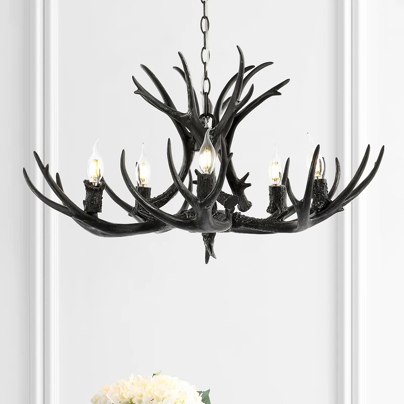Jonathan Y Eldora Adjustable Resin Antler Led Chandelier