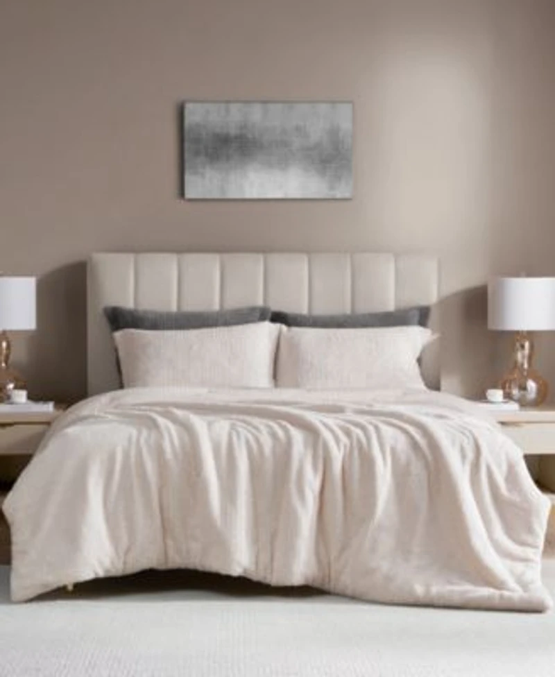 Royal Luxe Faux Fur To Mink Reversible 3 Piece Comforter Set