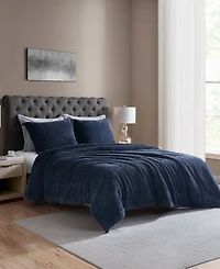 Royal Luxe Faux Fur to Mink Reversible 3 Piece Comforter Set