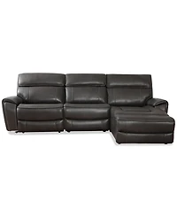 Closeout! Hutchenson 114.5" 3-Pc. Zero Gravity Leather Sectional with 2 Power Recliners and Chaise, Created for Macy's