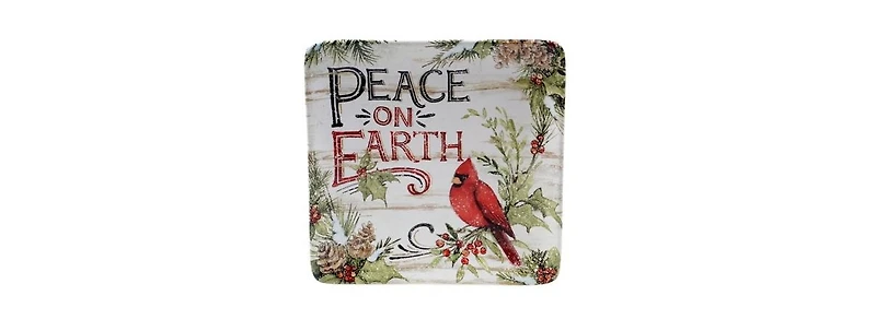 Certified International Evergreen Christmas 4 Piece Dessert Plate