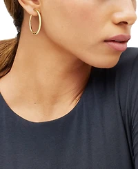 Polished Tube Hoop Earrings (40mm) in 14k Yellow Gold or 14k White Gold