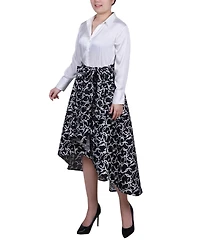 Ny Collection Petite Satin and Mikado High Low Dress